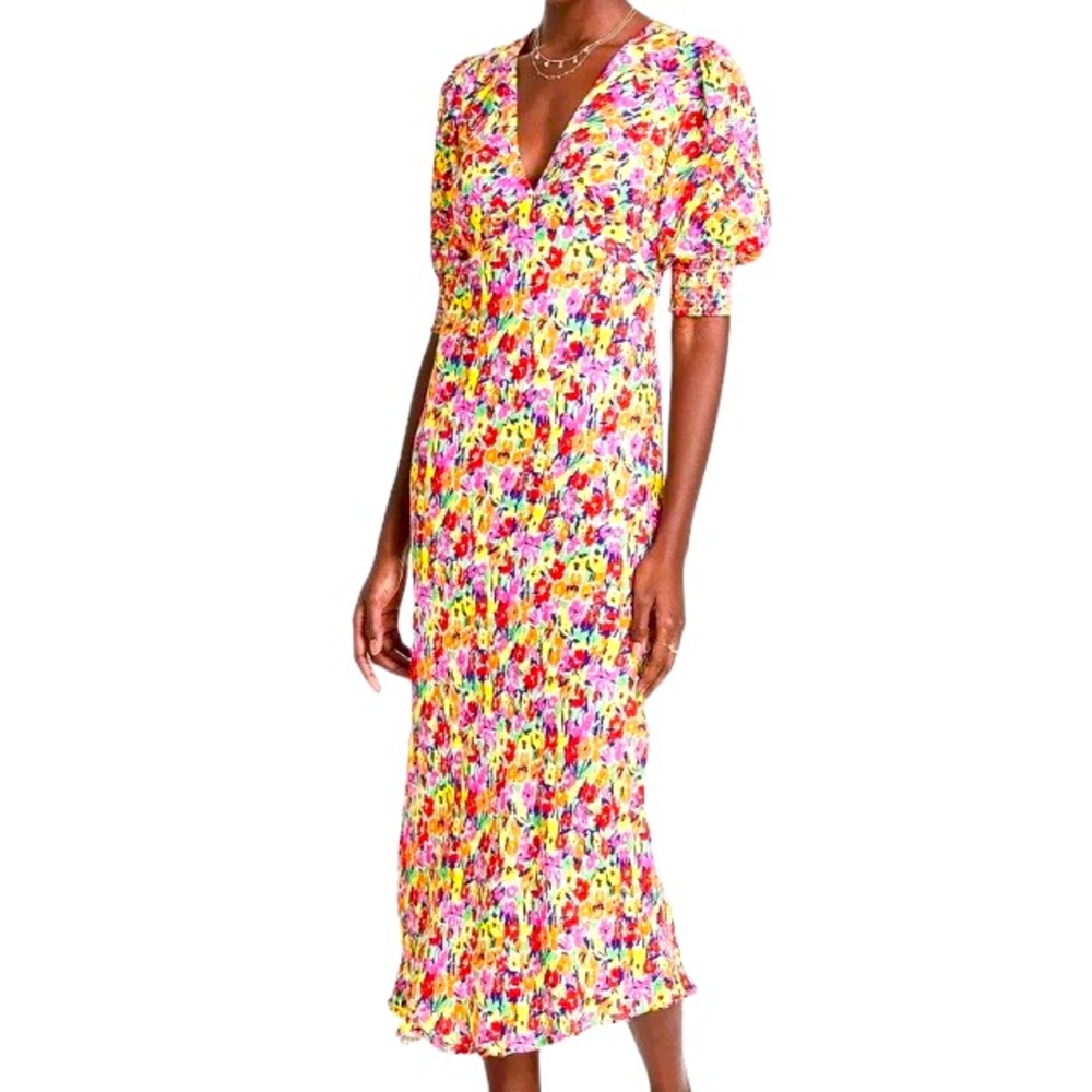 RIXO For Target Colorful Floral Puff Sleeve Dress Limited size 10